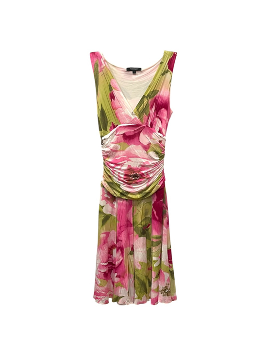 Karen Kane Dresses & Skirts - Karen Kane Womens Size Small Floral Sleeveless Midi Dress Watercolor Ruching
